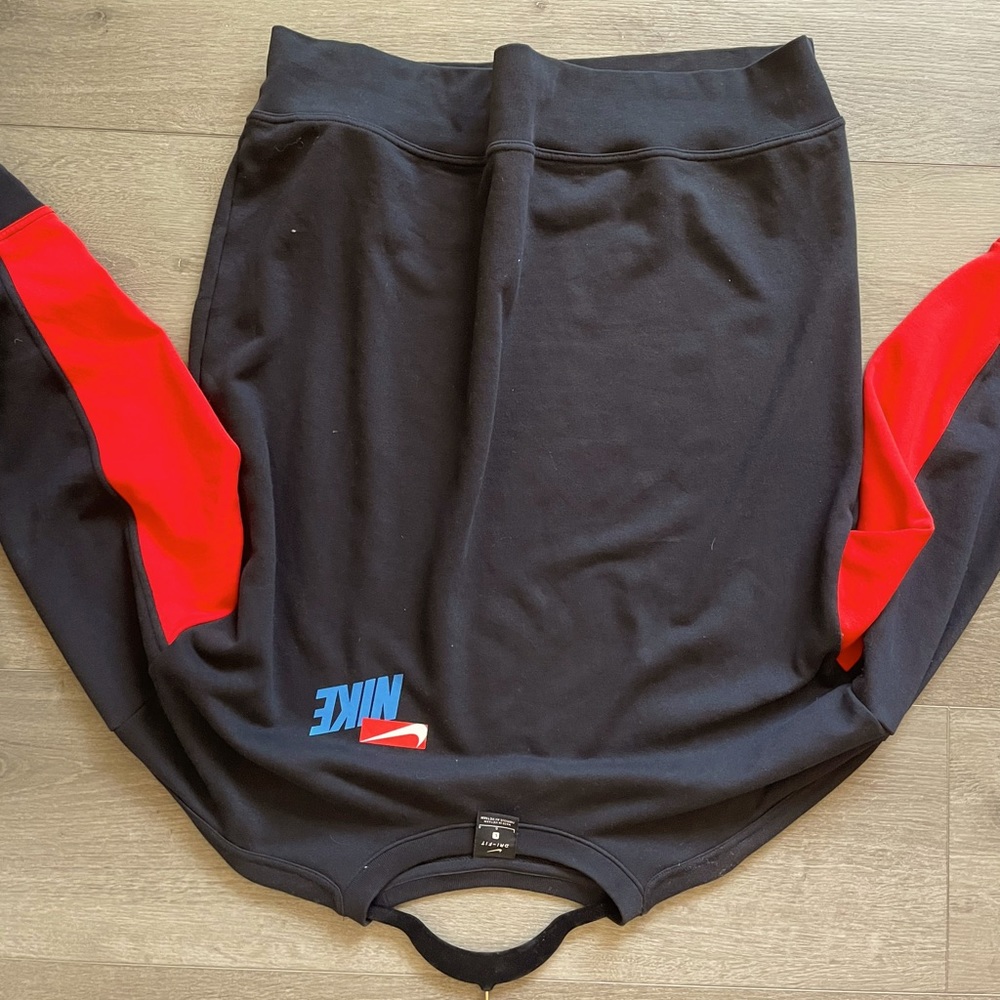 Black and red and blue hoodie